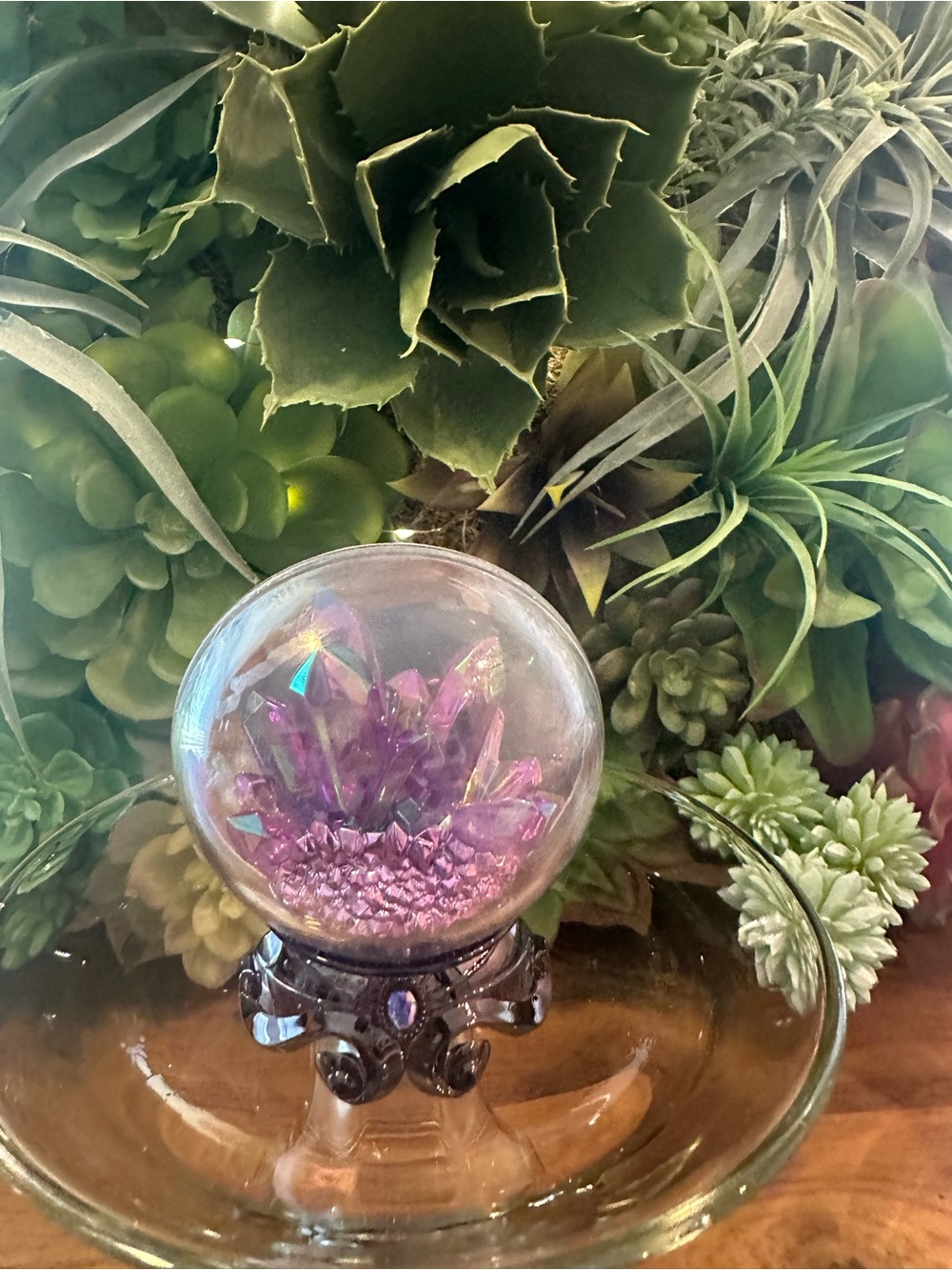 Bath & Body Works Green & Purple Crystal Globe Wall Accent
